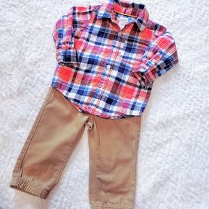 Carter's Plaid Button Down & Nautica Khakis